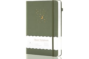 ‎CAGIE CAGIE Journal Notizbuch A5 Liniert 196 Seiten (98 Blatt) Hardcover Notizbücher Bullet Journal für Erwachsene, mit Elastisches Verschlussband, Grün