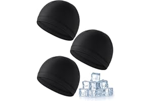 Becellen 3 szt. Letnia czapka dla dzieci, lodowy jedwab czapka rowerowa czarna elastyczna czapka rowerowa oddychająca unisex czapka beanie dla chłopców i dziewcząt, Czarny (Black), rozmiar uniwersalny