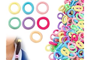 ‎KAPSING KAPSING 100 sztuk gumek do włosów dla dziewczynek, małe elastyczne gumki do włosów, wielokolorowe opaski do włosów dla dzieci, miękkie mini bezszwowe opaski do włosów