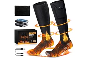 CARSEATTY Calcetines calefactables, 3,7 V/5000 mAh, con 4 temperaturas ajustables, 8 H, tiempo de trabajo, calentadores de pies, eléctricos, calentadores de pies, calcetines calientes para caza de invierno,