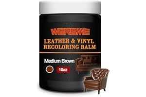 WERBME Pâte Réparatrice Cuir, Marron Moyen, 280g, Restaurateur de Couleur Cuir pour Rayures et Décolorés, Kit de réparation pour Cuir pour Réparations et mises à Jour de Meubles, Canapés