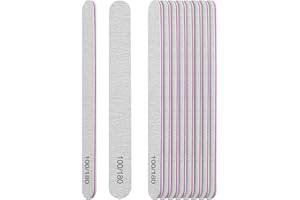 Profesjonalny zestaw pilników do paznokci – Pitasha 10 sztuk pilników do paznokci o ziarnistości 100/180, dwustronne pilniki do paznokci, nadają się do prania i wielokrotnego użytku do pielęgnacji i stylizacji paznokci