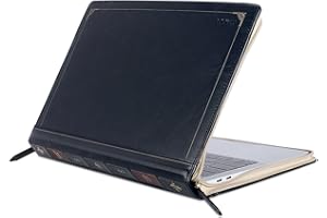 MOSISO Pokrowiec na laptopa, kompatybilny z MacBook Air 13 M3 A3113 M2 A2681 M1 A2337 A2179 A1932, MacBook Pro 13 M2 M1 2024-2016, skóra PU, portfel w stylu vintage, czarny