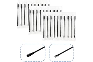 UTXN 100 bastoncini di cotone di cotone di precisione confezione singola punte a doppia punta bastoncini di cotone bastoncini di cotone di cotone per la pulizia del cerume e appuntiti (nero)