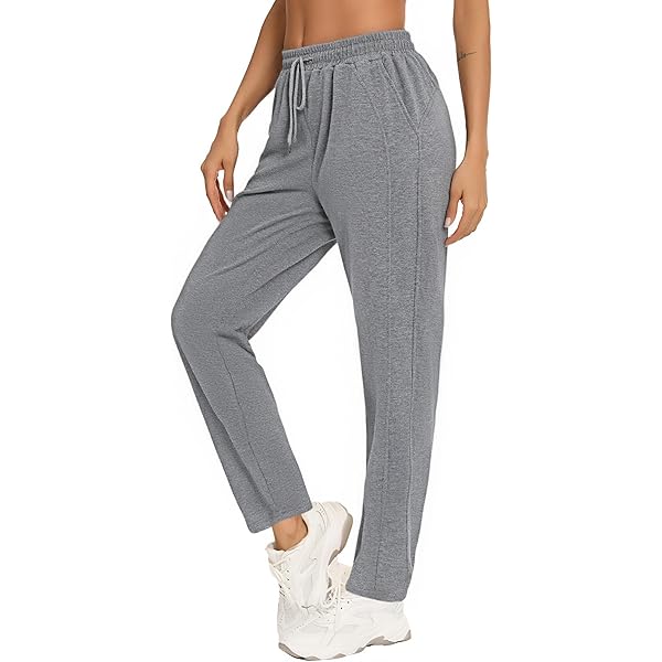 adorence Joggingbroek dames baggy lang met zakken en elastische tailleband – zachte sweatpants met hoge taille en wijde pijpen, ideaal voor dagelijks gebruik, sport en vrije tijd - Zwart S
