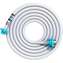 Eightiz 5 Meter Flexible PVC Washing Machine Inlet Hose water pipe, Universal Water Inlet with Tap adaptor Connector for Top