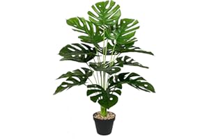 AIVORIUY Piante Finte con Vaso Areca Palma Piante Artificiali da Interno Esterno Grandi Albero Palma Finta Soggiorno Decorazioni Camera da Letto Balcone Ufficio Giardino (75cm Palma Monstera Grande)