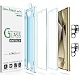 amFilm [2+2 Pack OneTouch Tempered Glass Screen Protector Guard for Samsung Galaxy S24 Ultra 6.8 Inch with Camera Lens Protector, 9H Hardness, Easy Installation and Bubble Free.