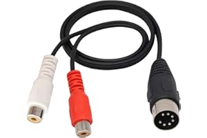 zdyCGTime Din Midi 7 Pin extension cable,2 RCA Female to Midi 7 pin Male Audio adapter cable,Compatible with Bang & Olufsen B&O, Naim, Quad.Stereo Systems.(0.5 m / 1.6 ft)