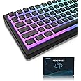 LQXQ Pudding Keycaps, 165 Keys Custom Keycap PBT Set, OEM Profile with Clear Keycaps, Universal Compatibility for 100%, 75%, 65%, 60% ANSI US Keyboards - Black (UK Layouts not suitable)