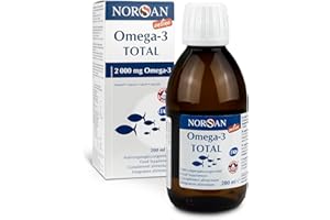 ‎NORSAN NORSAN Premium Omega 3 Fischöl Total Naturell hochdosiert 200 ml / 2.000mg Omega 3 pro Portion/Omega 3 Öl 1120mg EPA & 536mg DHA/ mit 800 IE Vitamin D3