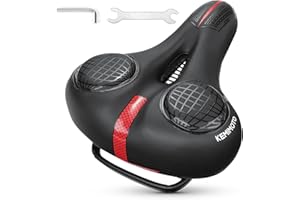 KEMIMOTO Sella Bici Comoda,Sella per Bici Morbida Oversize Riempita di Gel Sella Bicicletta Uomo Donna Compatabili con Bici da Strada, Bici da Montagna, Cyclette,Bici Pieghevoli