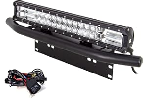 ‎SKYWORLD SKYWORLD LED Arbeitsscheinwerfer, Triple Reihe 20 Zoll 216W Combo Offroad Scheinwerfer LED Zusatzscheinwerfer Leuchtbalken mit Bull Bar Kennzeichenhalterung, Kabel für UTV ATV SUV LKW Traktor 12V 24V