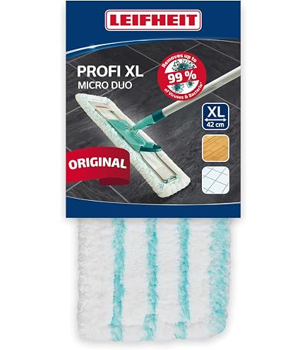 2 Housses Microfibre Pour Balai Leifheit Profi XL – 42 Cm – Lavables à 60°C – Pour Sols Durs (carrelage, Parquet, Vinyle…)