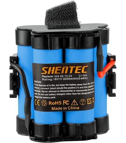 2 Batteries Lithium SHEntec 18V 3000mAh - Compatibles Gardena R80Li, Husqvarna, Flymo Tondeuses Robots