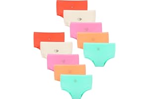 LOREZA ® 10 Mädchen Baumwolle Strass & Glitzer Slips Pantys Unterhosen Unterwäschen 92-158