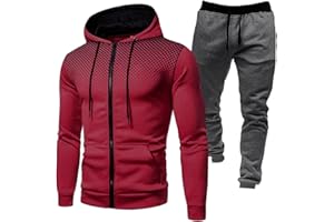 NTRIUQJ Tenue Sport Homme DéContracté Hooded Survetement Sport Ensemble Doux Chic VêTement Complet Full Zip Sweat à Capuche et Pantalon et Fall Jogging Homme Ensemble Training Homme Complet Pas Cher