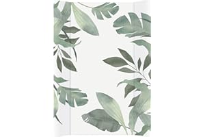 Rotho Babydesign Wickelauflage Keil (50 x 70 cm) - wickelauflage - wickeltischauflage - abwaschbar - wickelmatte - wasserdicht - Motiv Soft Tropical