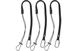 PRETEX Tool Tether - Extra Strong Carabiner Strap Heavy Duty Use - Safety Lanyard for Work Tools Construction Scaffold Arborist Equipment - 20kg (44.1lb) Load Capacity - Set of 3