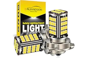 Ruiandsion 2pcs DC 12V P26S LED Lampadina motociclo Moto Faro Super Bright 3030 56SMD Chipset 6000 K Bianco