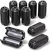 Innfeeltech 10 Stück Ferrit Ring Kern Schwarz Clip-on Ferrit Kern EMI Rauschunterdrücker Kabelclip mit 7mm Innendurchmesser f