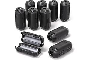 Innfeeltech 10 Stück Ferrit Ring Kern Schwarz Clip-on Ferrit Kern EMI Rauschunterdrücker Kabelclip mit 7mm Innendurchmesser für USB Kabel, Audio und Video Kabel Stromkabel