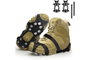 XUEFENFEI 11 Zähne Steigeisen, Schuhspikes, Spikes für Schuhe, Spikes Grödel für Wanderschuhe, Schuhspikes zum überziehen für Winter EIS Schnee, Outdoor Bergsteigen
