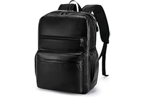 BAGZY Zaino Uomo Pelle Zaini da Viaggio Aereo Bagaglio a Mano 40x30x15 British Airways Air France Impermeabile 20L Zaino Porta PC 15.6 Pollici con Porta USB per Ufficio Moto Lavoro Università Donna