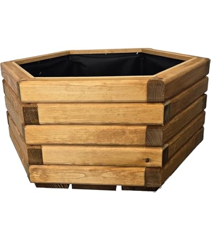 Houten plantenbak plantenpot tuin terras houten kist houten plantendecko pot groen geïmpregneerd kant en klaar gemonteerd D23 (30 x 30 x 24 cm
