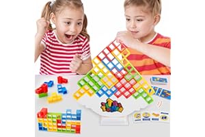 FAIRY MAKER 48 Pcs Tetra Tower Stacking Blocks Balance Game - Fun Building Blocks for Family, Parties, Travel, Kids & Adults