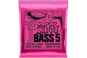 Ernie Ball Super Slinky 5-String Nickel Wound Electric Bass Strings - 40-125 Gauge