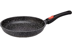 Kamberg - Poêle 26 cm - Manche Amovible - Fonte d'Aluminium - Revêtement Type Pierre - Tous Feux dont Induction - Sans PFOA -