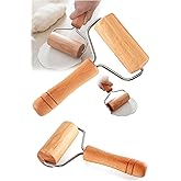 Roll Dough Opener Roller Smooth Roller Pizza Burrito Opening Cylinder with Wooden Handle