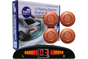 Dolphin Automotive DPS450 Reverse Parking Sensors In 32 Colours 4 Ultrasonic Radar Sensors Kit Audio & Display Alert System - Bronze