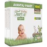 Baby Turco Doğadan Avantaj Paketi Pofuduk Bebek Bezi 4 Numara Maxi 100 Adet