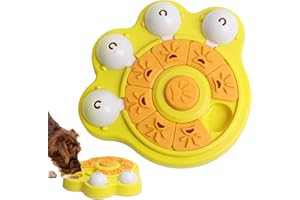WOOWAIR Hundespielzeug Intelligenz mit Quietschen, Slow Food Bowl Interaktives Hundespielzeug mit 3 Schwierigkeitsgraden, Snack Feeding Schüssel Hundespielzeug für Kleine, Mittlere, Große Hunde, Welpen (Gelb)