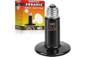 LUCKY HERP Ceramic Heat Emitter, Reptile Heat Lamp Bulbs 100W, Ceramic Heat Lamp for Reptiles, E27 Vivarium Heat Light for Tortoise, Puppy, Chick, Turtle, Dog, Cat, Bearded Dragon