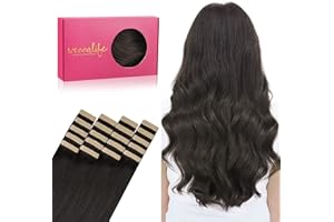 WENNALIFE Extensiones Adhesivas Pelo Natural, 60cm 50g 7 Piezas, Castaño Oscuro Extensiones Adhesivas Extensiones Pelo Remy Natural Cabello Humano Natural
