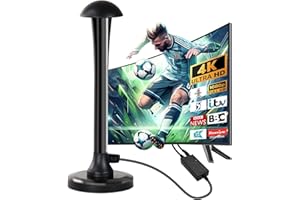 TRAVEL PACKAGING CUBE Upgraded TV Aerial - Digital Freeview Indoor TV Aerial with Amplifier Signal Booster - 280+ Miles Range,TV Atenna Indoor Support VHF/UHF/DAB Radio/4K/1080P and All TV