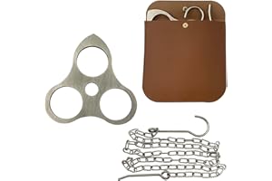 SUONE Stainless Steel Picnic Support Triangle,Suitable for Camping And Outdoor Cooking Triangle,Can Be Transformed Into a Tripod with Adjustable Chain Hanging Cookware,An Essential Outdoor Tool