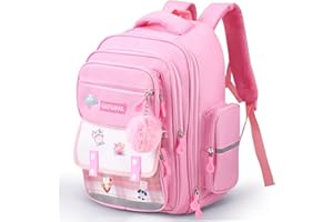 Gxpjycfob School Bags for Girls Large Capacity Girls Backpack,Teens Elementary School Backpack,Multifunctional Zoning Design Kids Backpack for Primary Junior,Waterproof,Lightweight,3D Shoulder Straps