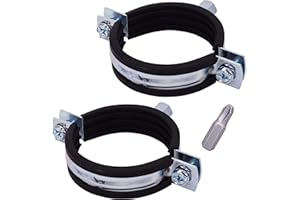 SKIR'CO Fascette stringitubo con fodera in gomma per tubi da 60 – 64 mm, colore nero, montaggio a parete e a soffitto