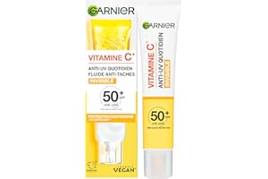 Garnier SkinActive - Fluide Anti-Taches & Anti-UV Quotidien - Invisible - SPF 50+ - Protège & Réduit les Taches - Soin Visage Enrichi en Vitamine C - Tous Types de Peau - 40 ml