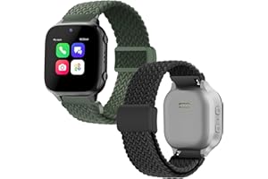 SimpleThings Braided Band Compatible for Gizmo Watch 3 2 1/Gabb Watch 3 2 1/SyncUP Kids Watch, 2Pack Stretchy Nylon Band Replacement with Adjustable Magnetic Buckle for Boys and Girls