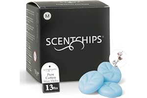 ‎SCENTCHIPS Scentchips® Wax Melts Natürliche Düfte (M-Stücke – 13) – Pure Cotton – Duftwachs für Aromalampe, Frischer Baumwollduft, Veganes Duftöl Wachs, Handgefertigte Duftmelts Geschenkidee
