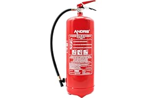 12kg ABC Pulver Feuerlöscher mit Manometer, 15LE, ideal für Gewerbe, inkl. Wandhalterung & ANDRIS® Prüfnachweis mit Jahresmarke
