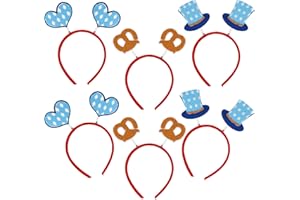 MONCAP 6 Stück Oktoberfest Haarreif Bierfest Haarschmuck Bier Stirnband Bayrische Party Kopfbedeckung für Frauen Oktoberfest Deko Bierfest Party Accessoires Volksfest Deutsche Bier Mottoparty