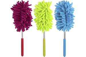 bestomz microfibra plumero extensible mano Lavable polvo Cepillo con mango telescópico (3 unidades)