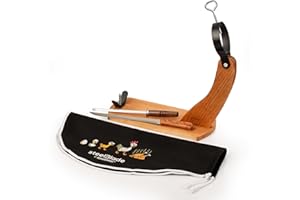 Steelblade 011134 Gondola + Copri Kukuxumusu + Coltello Chaira-Supporto per prosciutto e Pallet, Legno