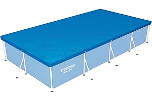 Bestway Flowclear Swimming Pool Cover for Rectangular Steel Pro Pools, Multiple Sizes